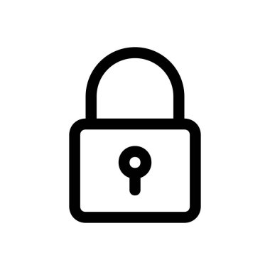 Simge Satırı Sanat Vektörü Resmini Kilitle. Beyaz Arkaplanda Kilit Simgesi İzole Edildi.