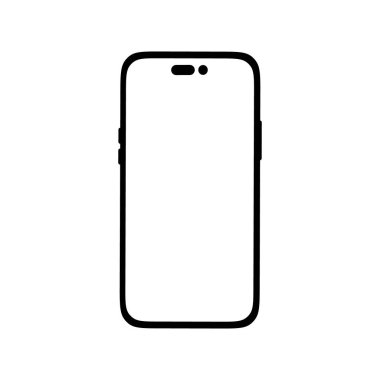 Mobil Vektör Simgesi Çizgisi Resim Çizimi. Mobil Simge Vektör Düz Çizim.