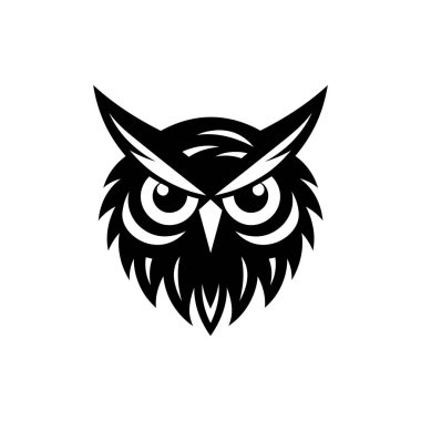 Logolar için basit bir Siyah Baykuş Simge Vektör İllüstrasyonu