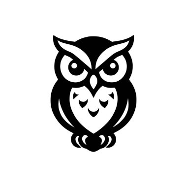 Logolar için basit bir Siyah Baykuş Simge Vektör İllüstrasyonu