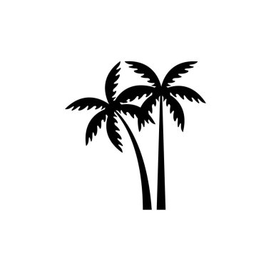 Beyaz Arkaplanda Bir Palmiye Ağacı Simgesi Görünümü.