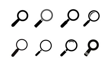 Bir Büyüteç Düz Biçim Simge Vektörü İllüstrasyonu.