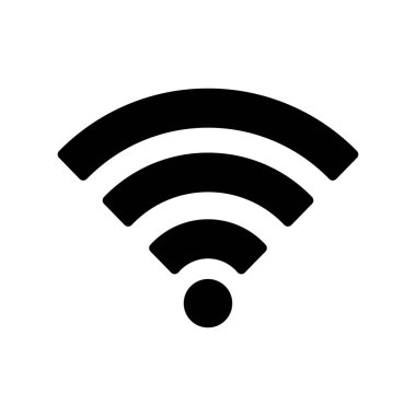 Basit bir WIFI Logo Simgesi Vektör İllüstrasyonu. WIFI Sinyal Simgesi Vektör İllüstrasyonu.