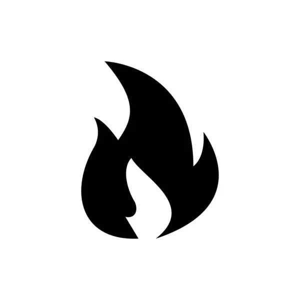 Beyaz Arkaplanda Basit Ateş Alevi Vektör Simgesi Tasarımı.