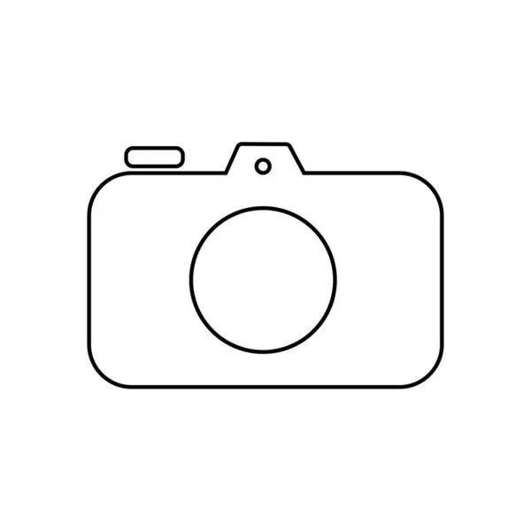 Basit bir Kamera Simgesi Çizgisi Sanat Vektörü İllüstrasyonu.