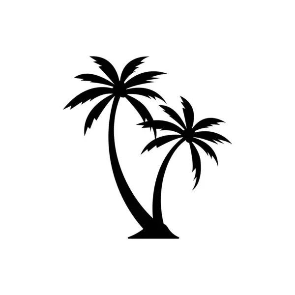 Beyaz Arkaplanda Bir Palmiye Ağacı Simgesi Görünümü.
