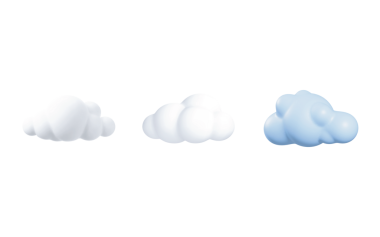 Modern Uygulama ve Web Tasarımı için Şeffaf Arkaplan ile 3B Bulut Simgesi Ayarları