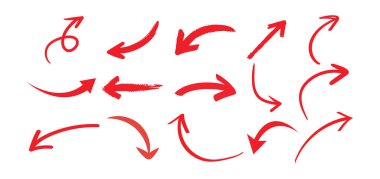 Kırmızı El Çizilmiş Ok Elementi