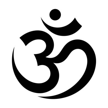 Om vektör işareti ve Yoga kutsal sembol ses.