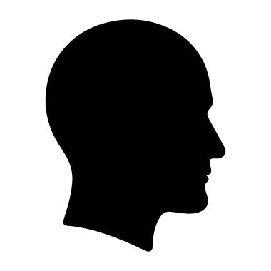 Erkek vektör logosu. İnsan silueti vektör illüstrasyonunun simgesi