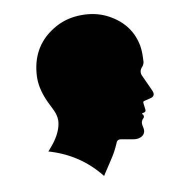 Beyaz arkaplan vektör illüstrasyonunda insan portresi yan görünüyor