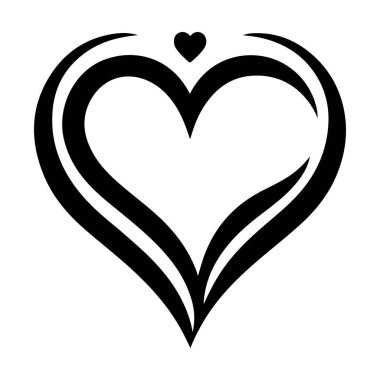 Moda düz stil için kalp silueti simgesi 