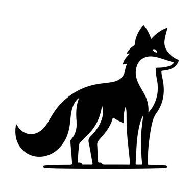 Fox stok vektörünün silueti. Vahşilik tasviri 