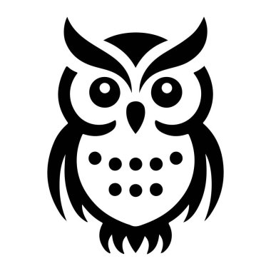 Baykuş - minimalist ve basit siluet Kraliyet İllüstrasyonu