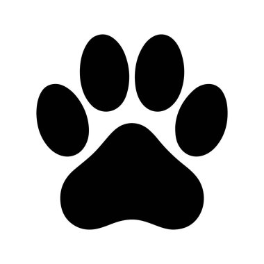 Kedi ve köpek pençesi izi silueti.