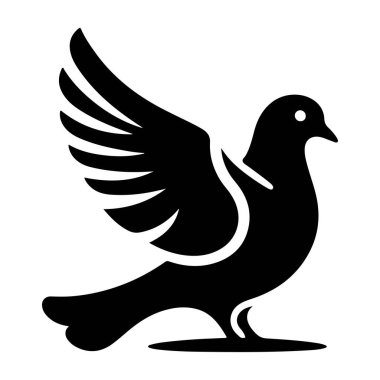 Güvercin Kuşu Siluet Sürüsü Vektörü