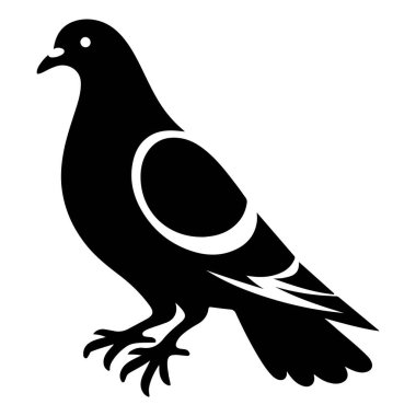 Uçan güvercinin silueti. Uçan Kuş Stok Vektörü