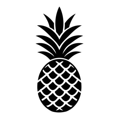 Ananas Silueti Resimleri Ananas Siluet simgesi izole edilmiş Vektör illüstrasyonu