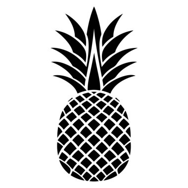 Ananas siluet simgesi izole edilmiş Vektör illüstrasyonu