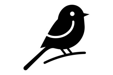 Kuş yassı simgesi, vektör illüstrasyonu