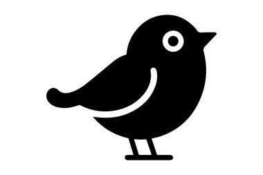 kuş simgesi, vektör, illüstrasyon, beyaz arkaplanda izole