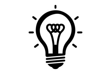 Fikrin sembolü olan ampul, vektör illüstrasyonu