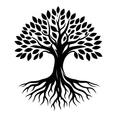 Yapraklı ağaç. vektör illüstrasyonu