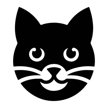 Şirin kedi ikonu. Web için sevimli kedi vektör simgesinin basit çizimi