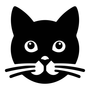 Şirin kedi kafası, vektör çizimi tasarımı