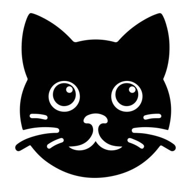 Kedi. Web simgesi basit illüstrasyon