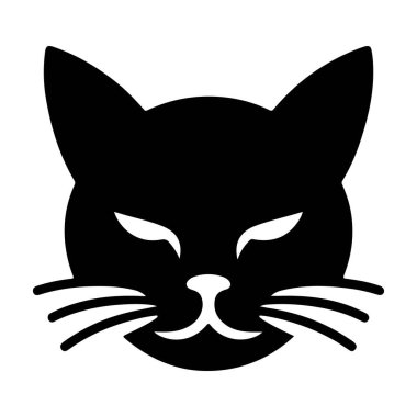 kedi simgesi, basit siyah tasarım, vektör illüstrasyonu
