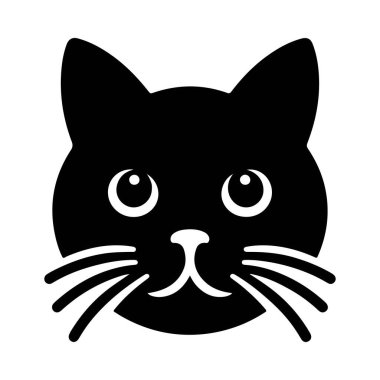 kedi vektör simgesi. Beyaz arkaplanda izole edilmiş basit resimleme.