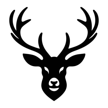 geyik başlı siluet ikon vektör illüstrasyon tasarımı