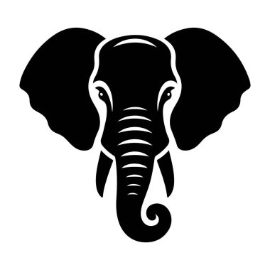 Beyaz arkaplanda fil simgesi