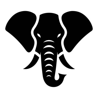 Beyaz Arkaplanda Fil Silueti