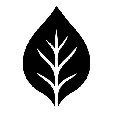 Bitki Yaprağı Kabartma Vektör Simgesi Tasarımı