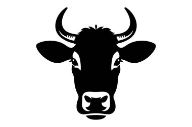 İnek beyaz zemin üzerine siluet vektör