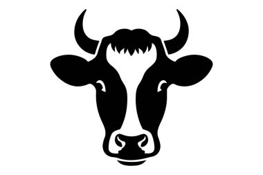 İnek simge vektör web ve mobil uygulaması tasarımı, inek logo kavramı için izole üzerinde beyaz arka plan