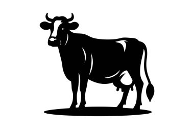 İnek simgesi beyaz arka plan üzerinde