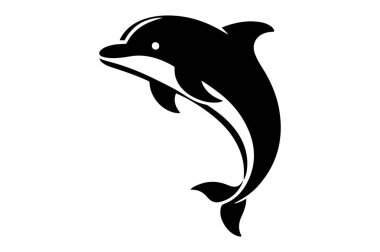 siyah ve beyaz bir balina silueti