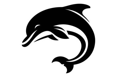 Beyaz arka planda siyah yunus simgesi. vektör illüstrasyonu.