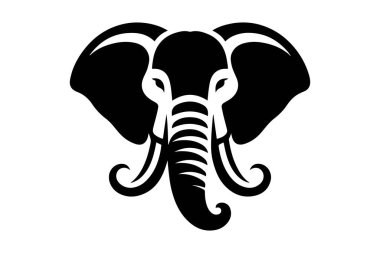 Şirin fil hayvan izole edilmiş vektör çizimi
