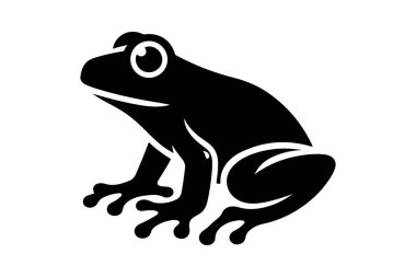 kurbağa siyah vektör illüstrasyonu