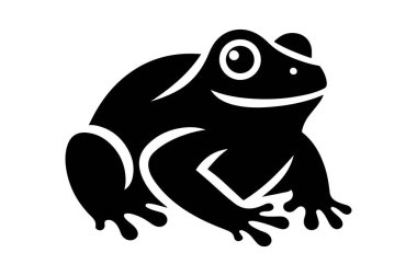 Siyah beyaz kurbağa çizgi filminin vektör çizimi