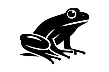 Kurbağa simgesinin siyah vektör illüstrasyonu