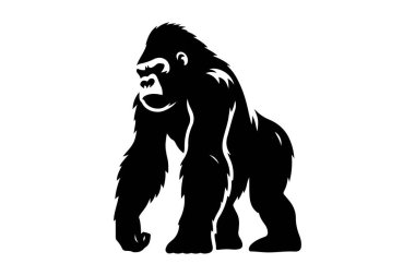 goril silueti, vektör çizimi