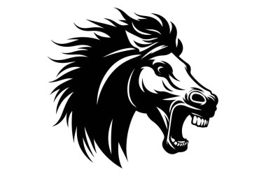 at başı vektör silueti çizimi