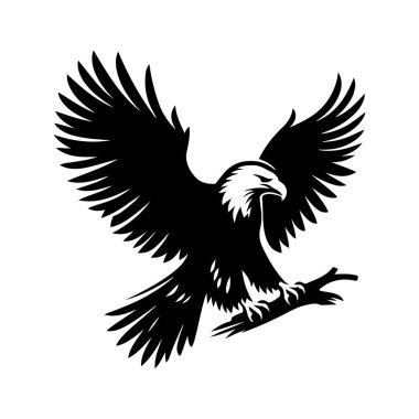 Beyaz arkaplanda kartal silueti