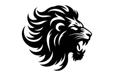 aslan başı ikon vektör illüstrasyonu