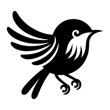 kuş düz vektör simgesi